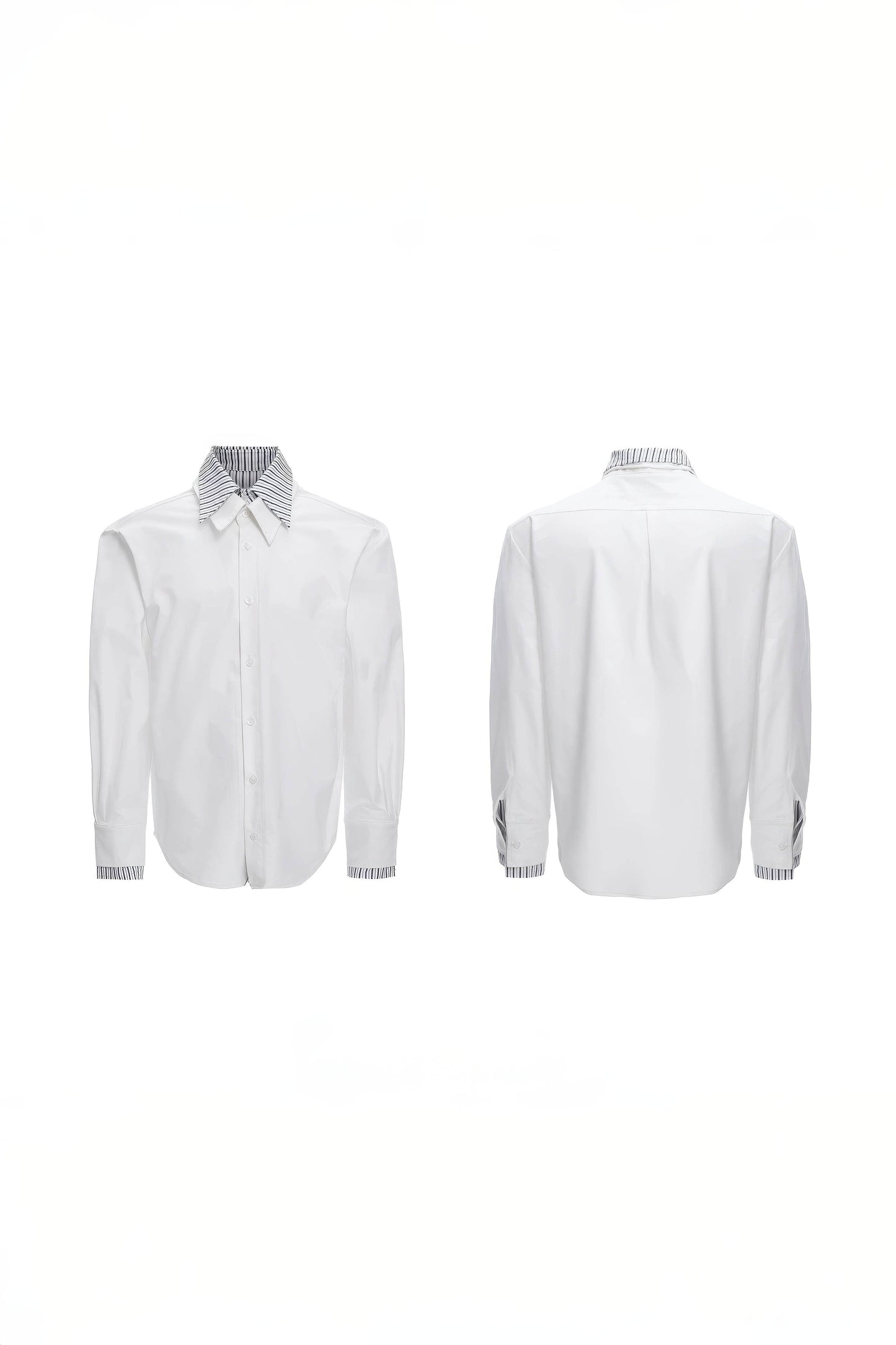 Deconstructed Stripe Shirt - Colorblock Layered Designer Top