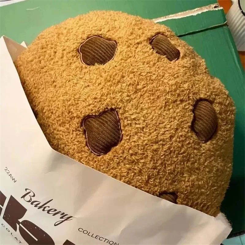 Almohada de peluche con forma de galleta con chispas de chocolate