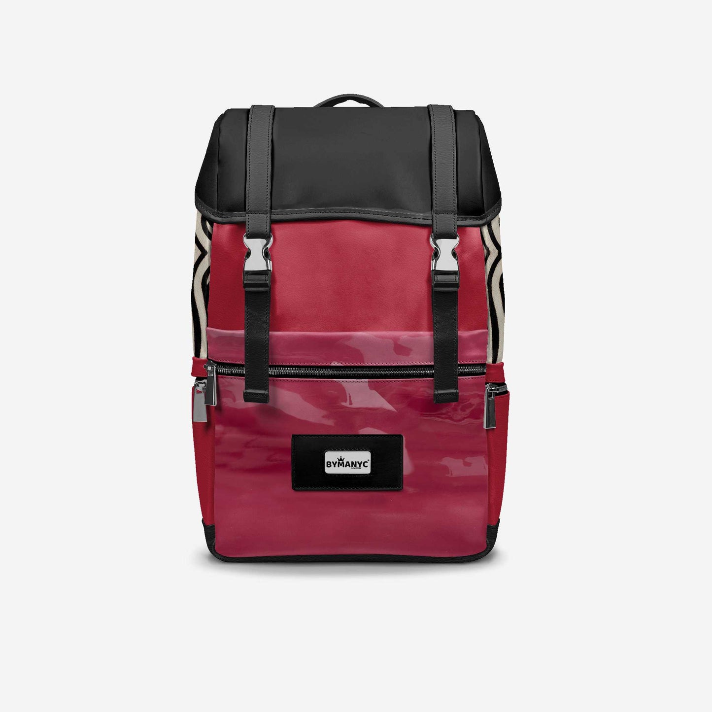 BYMANYC ® Nueva York – Mochila NYC COUTURE en rojo intenso y cebra negra