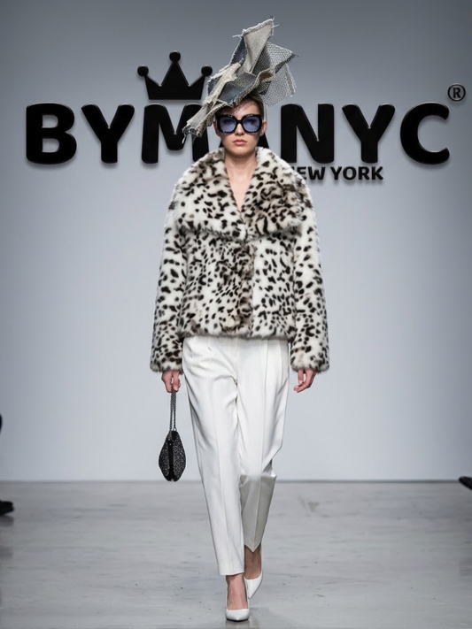 Snow Leopard Faux Fur Short Jacket