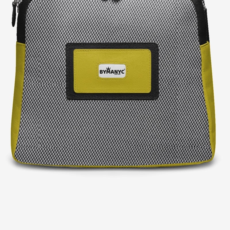 Sac à dos vegan noir et jaune BYMANYC ® New York – Fabriqué en Italie 