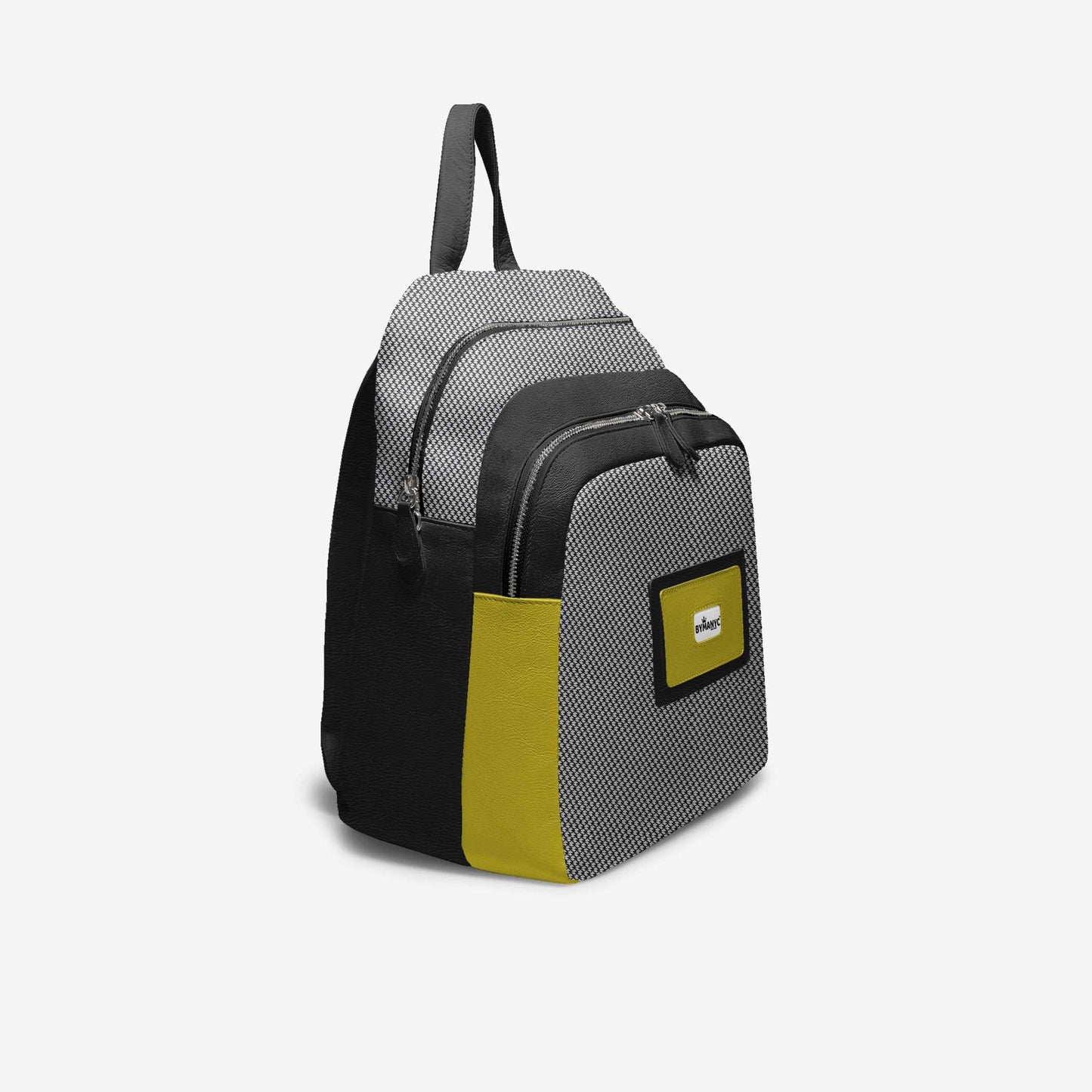 Sac à dos vegan noir et jaune BYMANYC ® New York – Fabriqué en Italie 