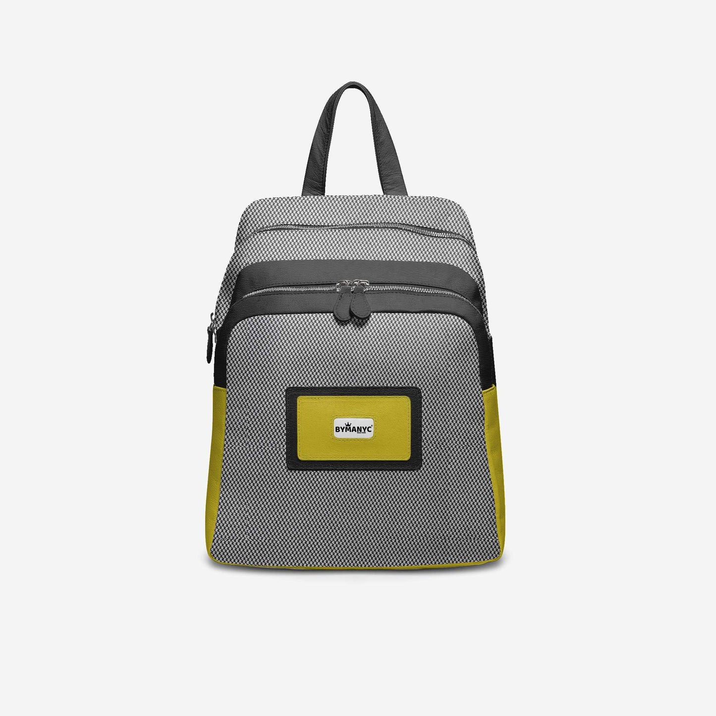 Sac à dos vegan noir et jaune BYMANYC ® New York – Fabriqué en Italie 