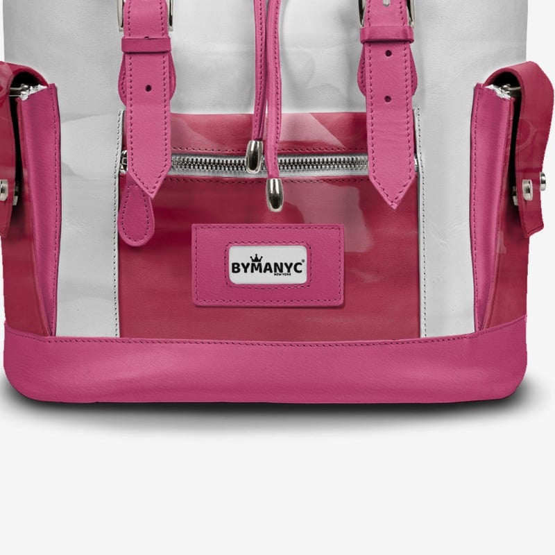 Sac à dos écologique Couture – Édition rose et blanc | BYMANYC ® New York
