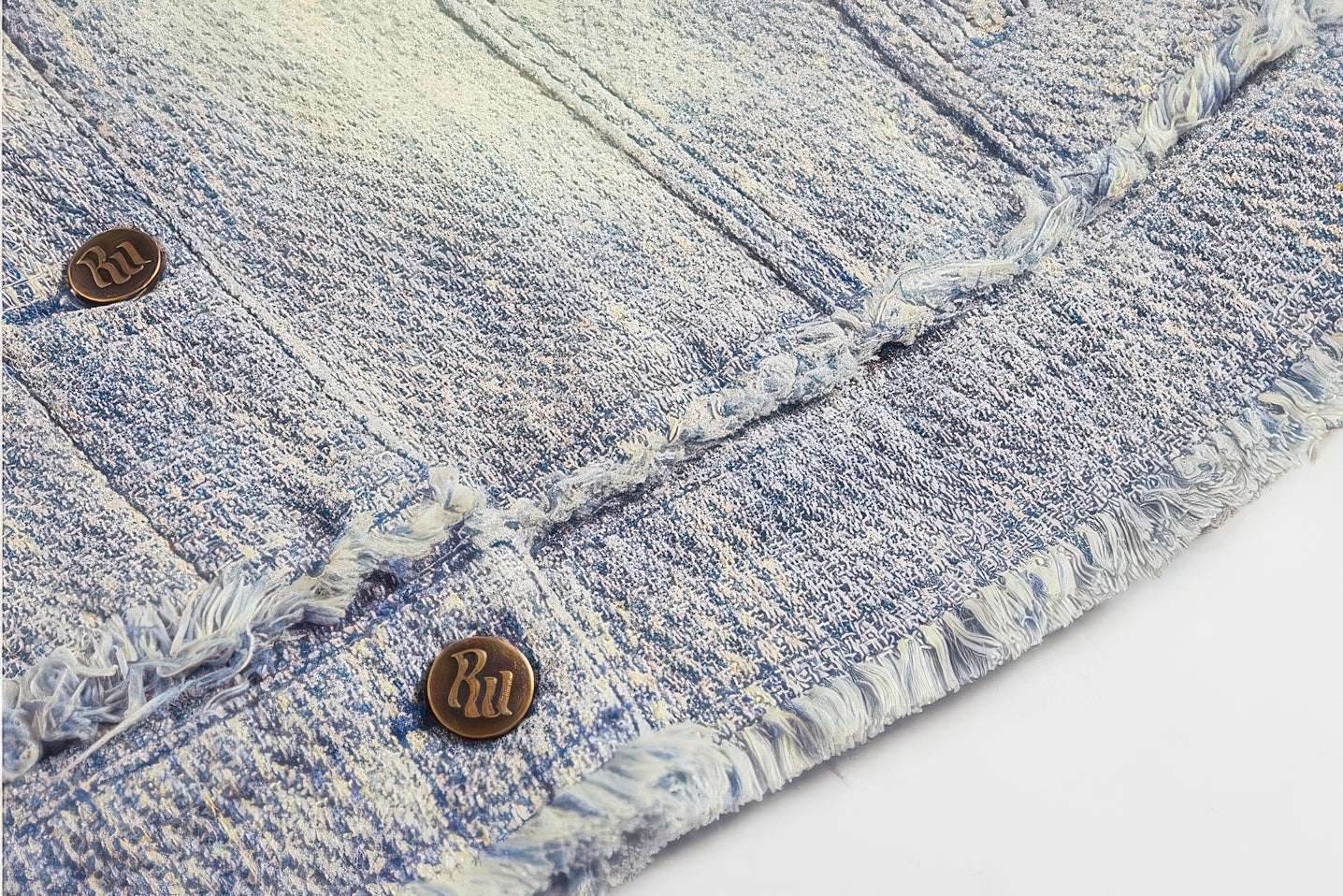 Distressed Denim Vest - Washed Rivet & Frayed Hem Design
