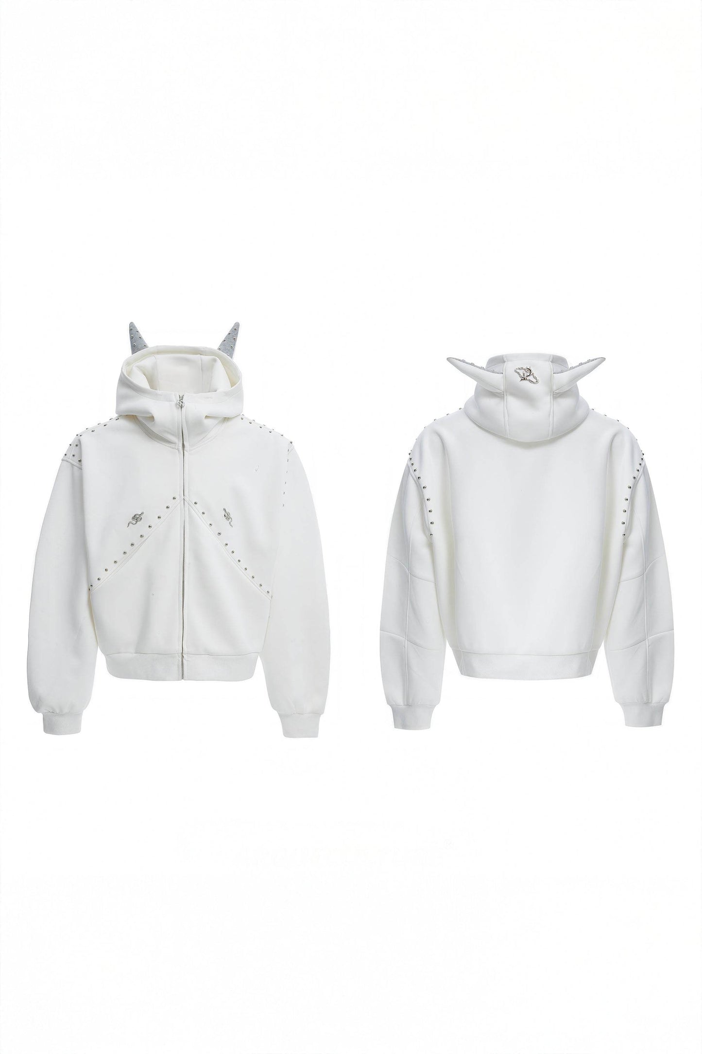 Doberman Dog Hooded Jacket with Rivet Accents