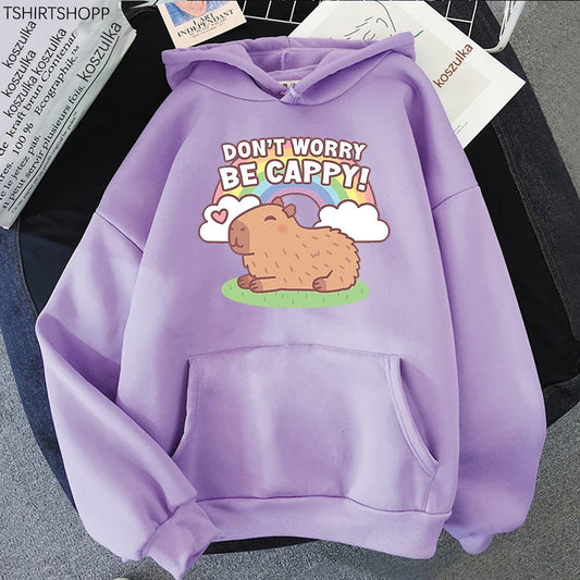 Sudadera con capucha de capibara "Don't Worry Be Cappy"