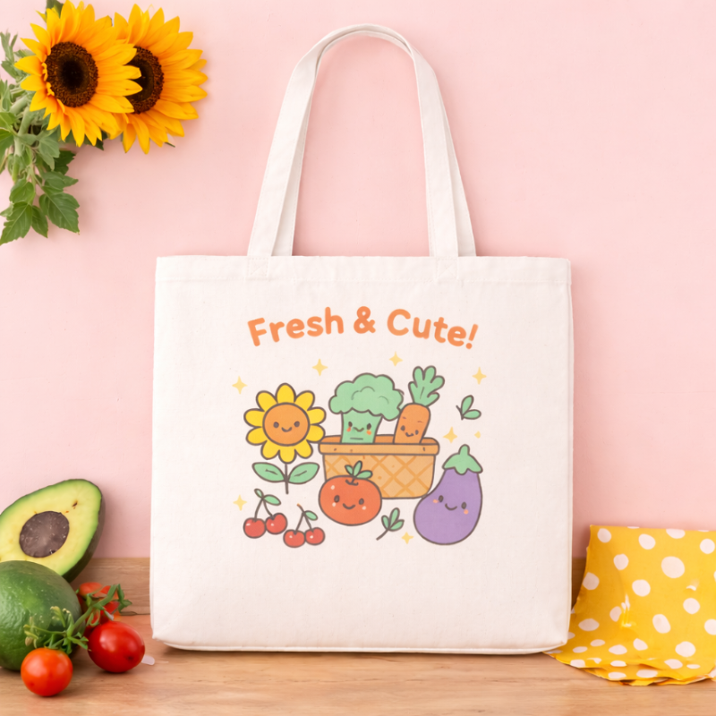 Kawaii Farmer's Market Tote Bag