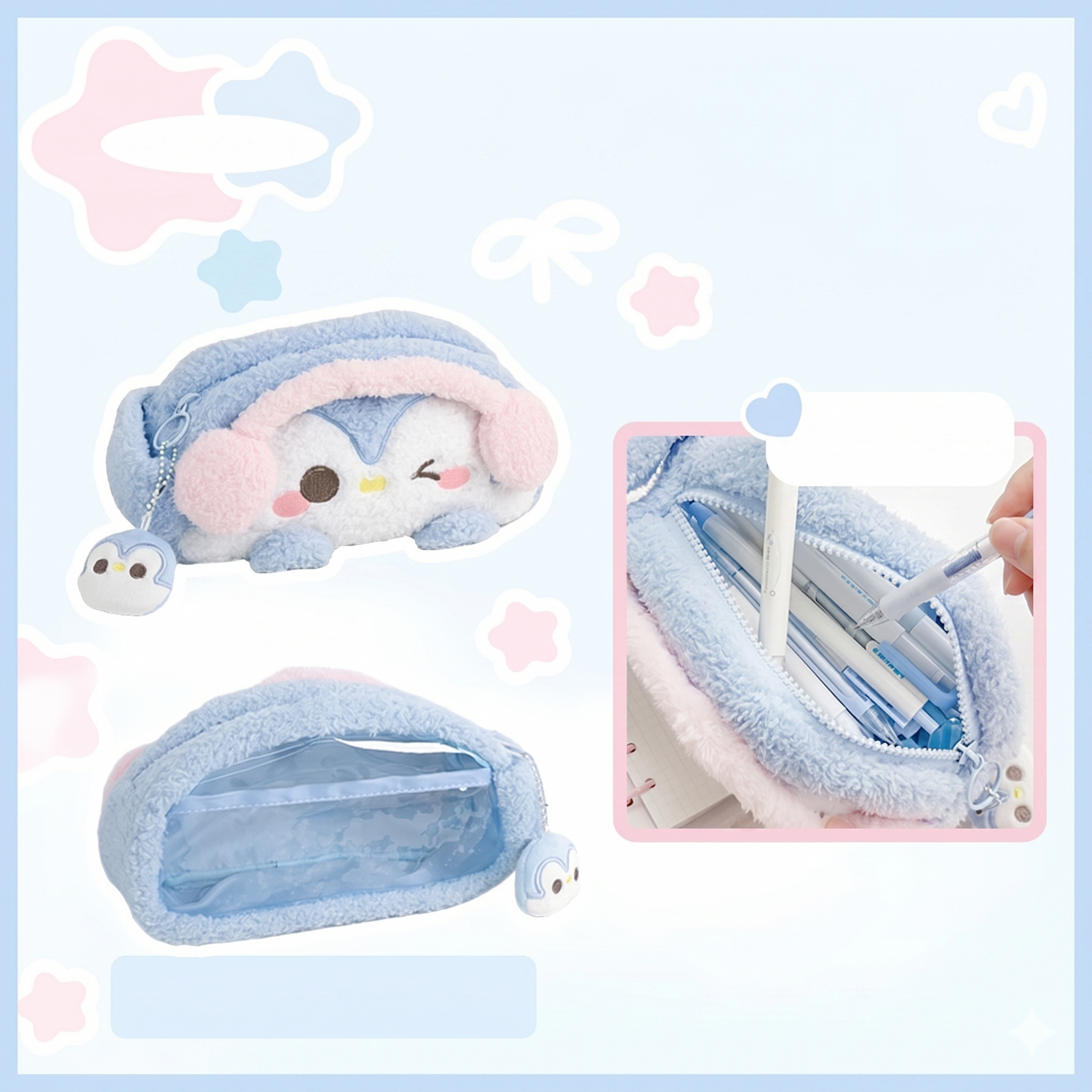 Trousses à crayons en peluche kawaii