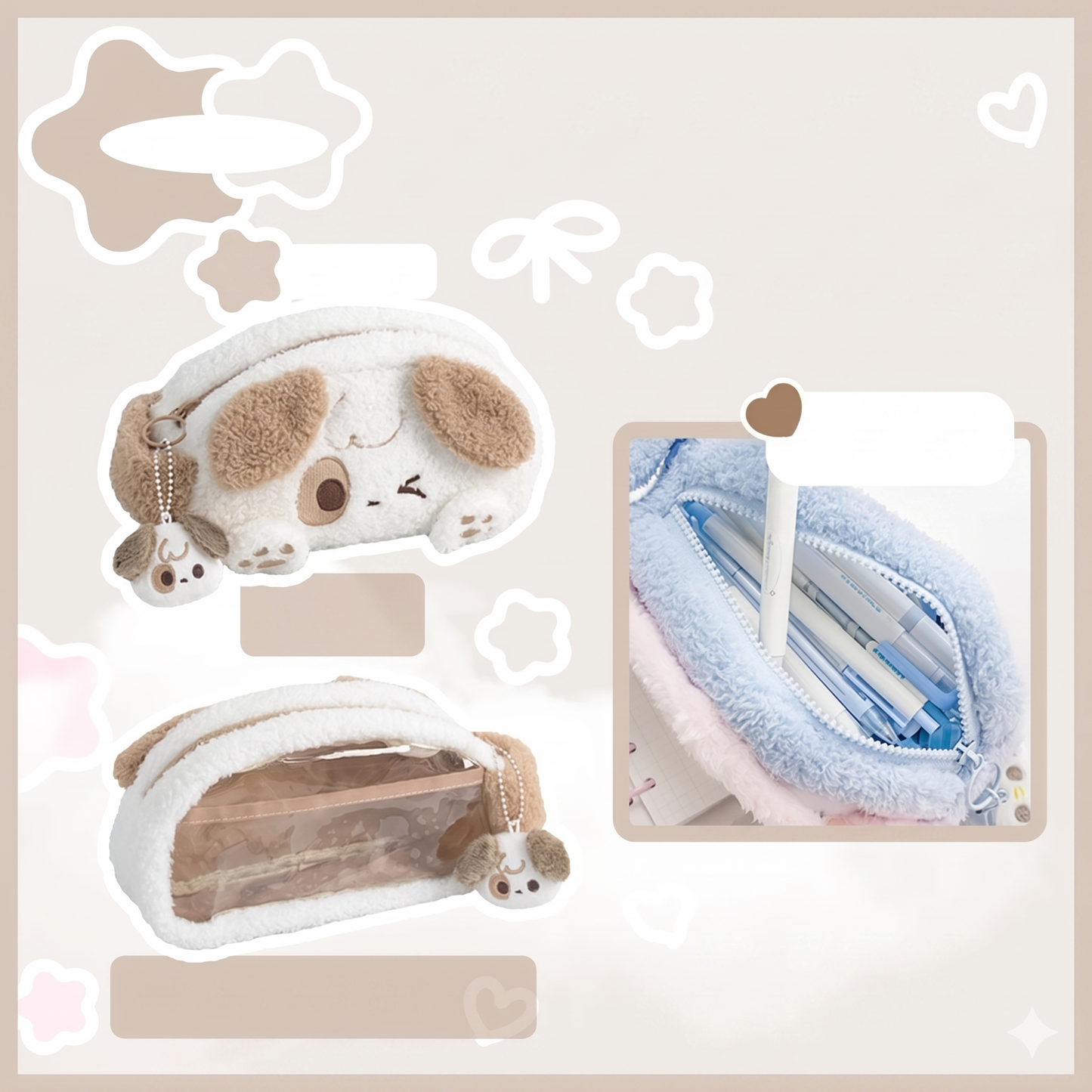 Trousses à crayons en peluche kawaii