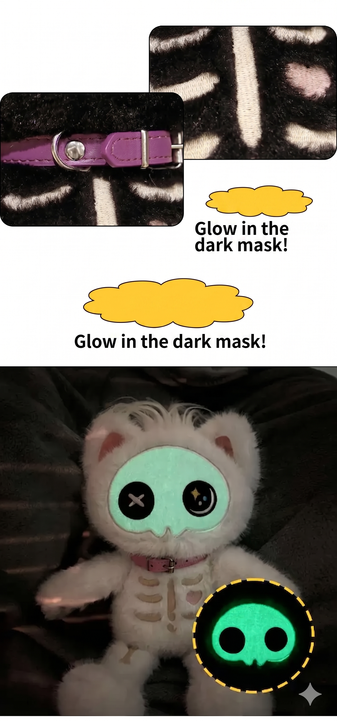 Peluches chat squelette