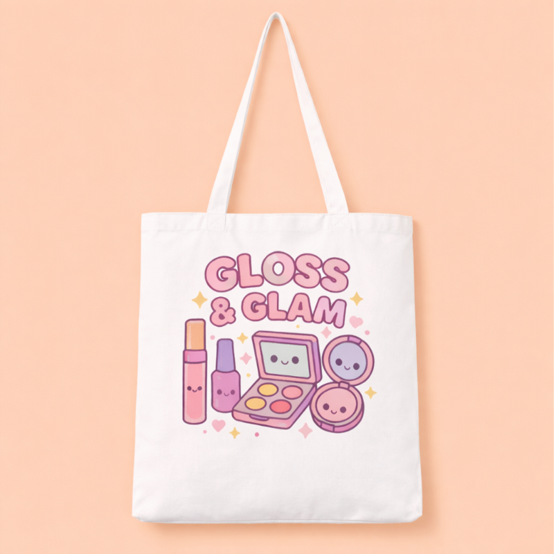 Kawaii "Gloss & Glam" Tote Bag