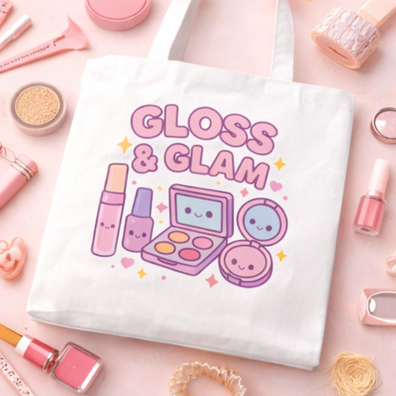 Kawaii "Gloss & Glam" Tote Bag