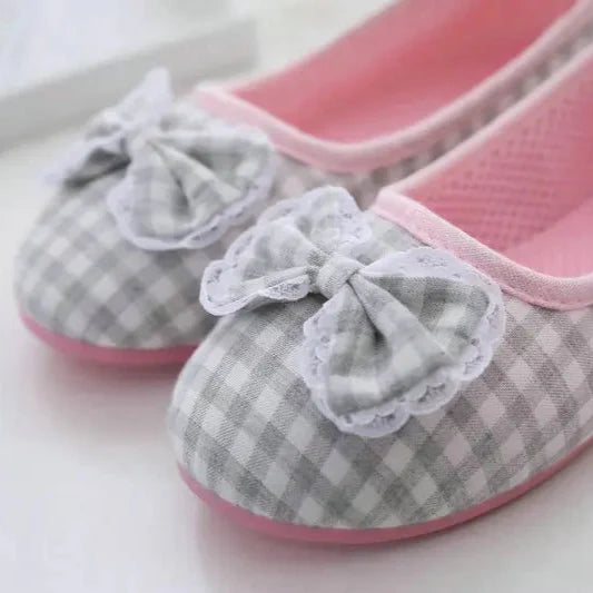 Cute Gingham Cotton Slippers