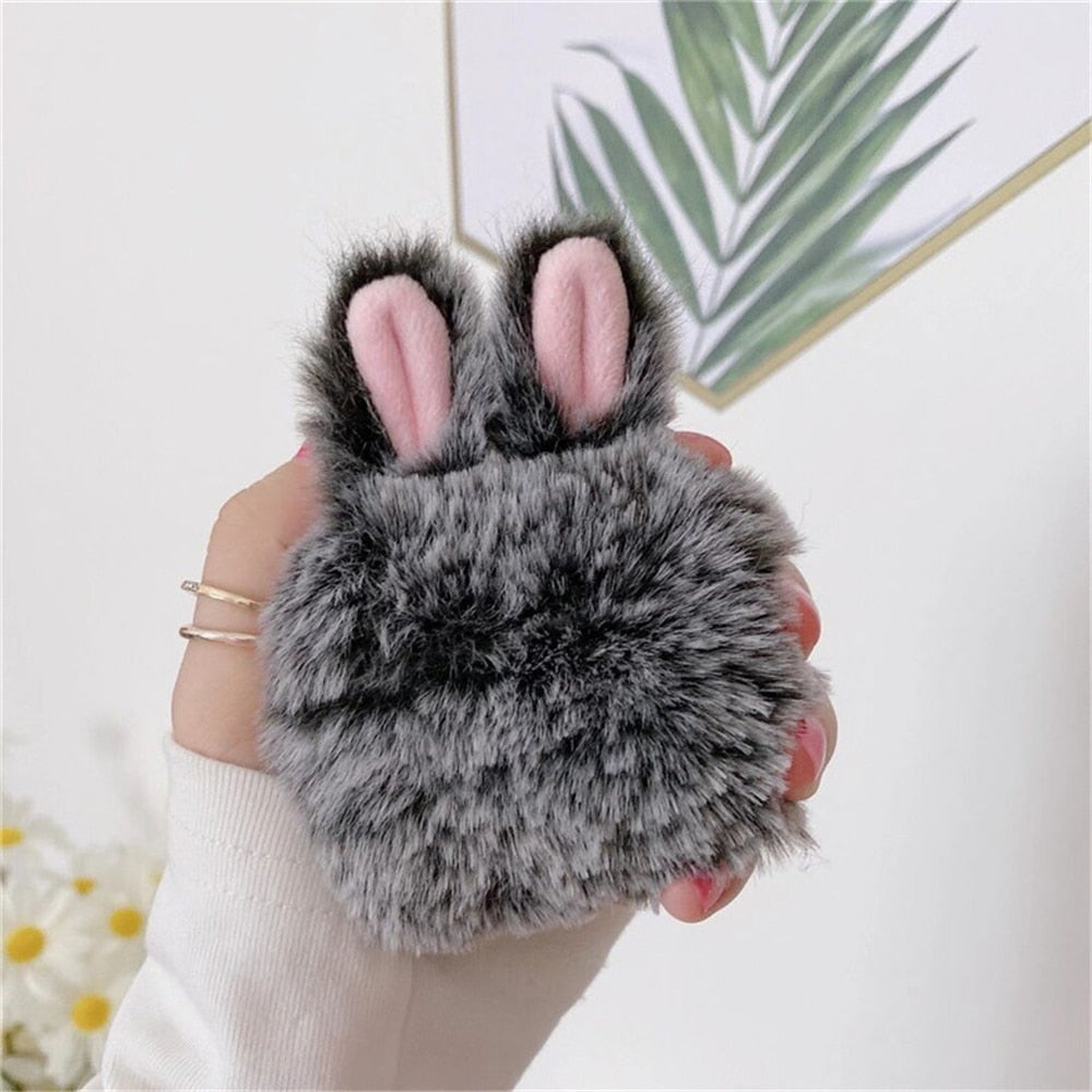 Étui pour Airpods en peluche lapin