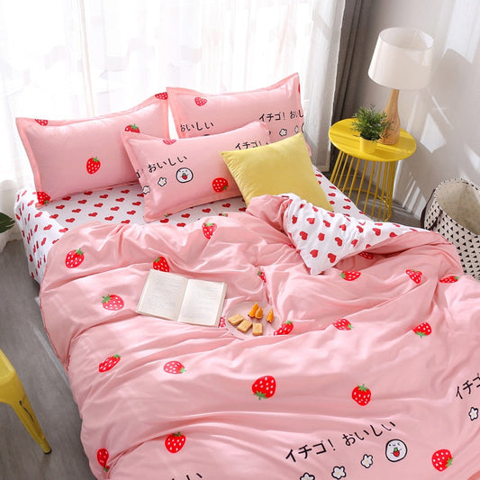 Draps de lit à la fraise