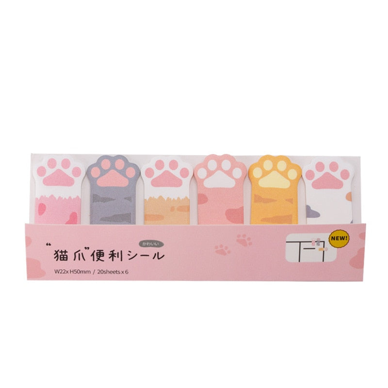 Notes autocollantes en forme de pattes de chat