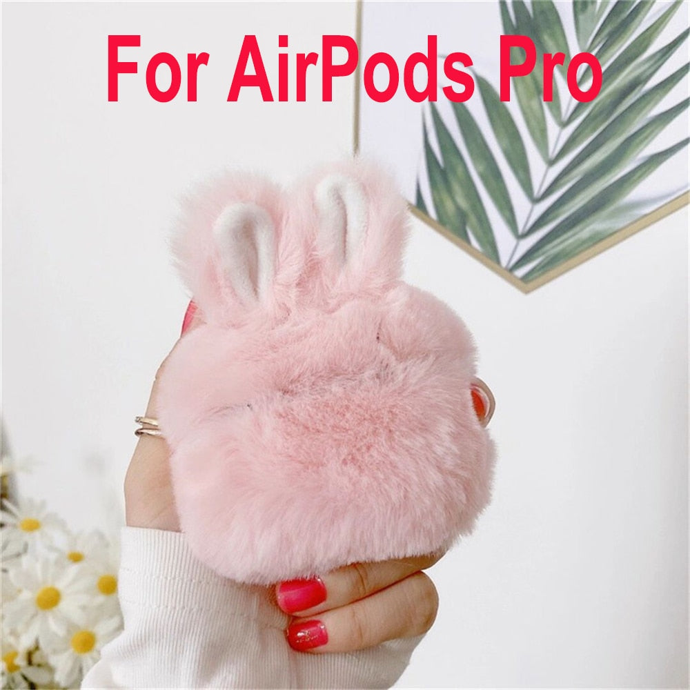 Étui pour Airpods en peluche lapin