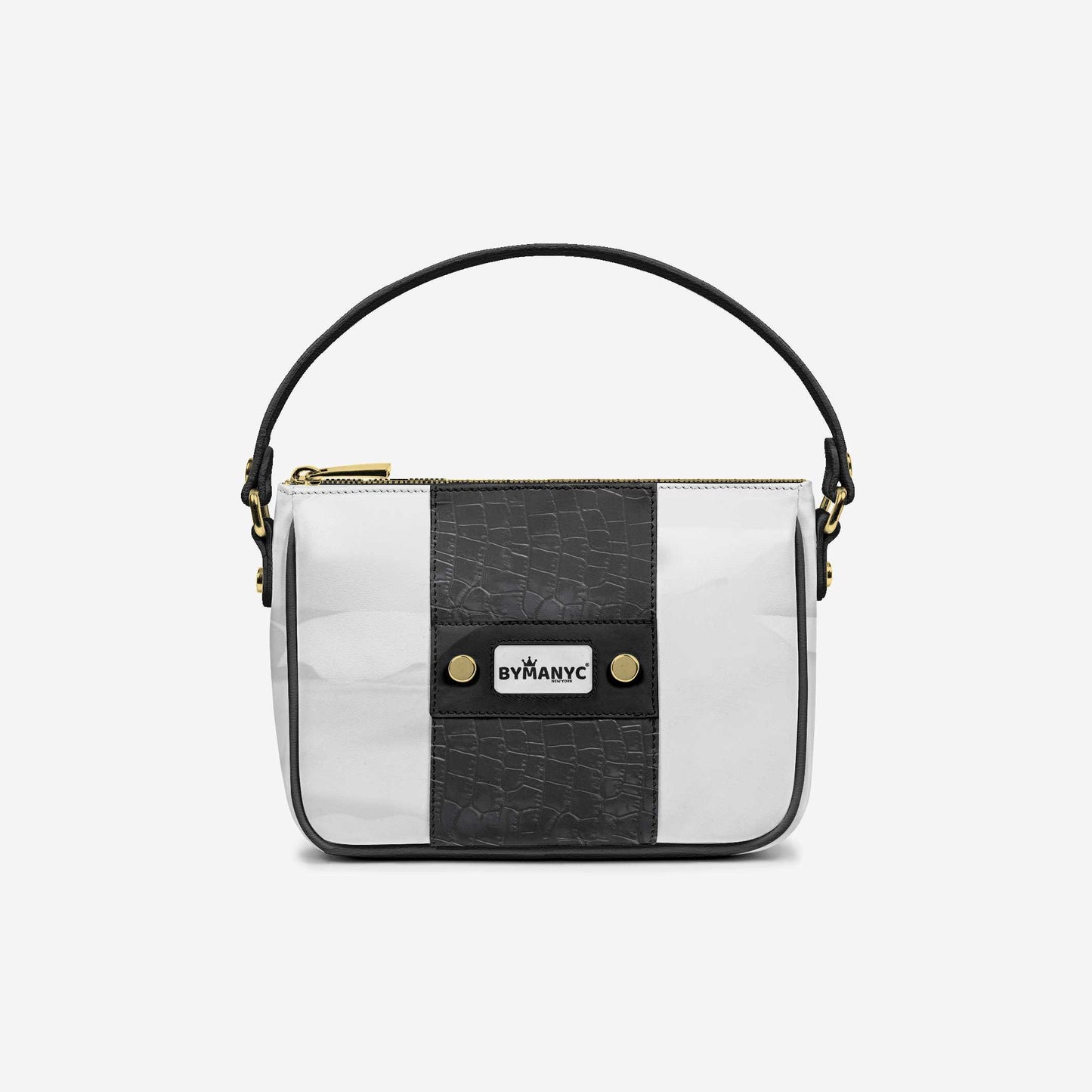 Sac à main BYMANYC ® New York – Couture Vegan Vertical Band en Midnight Gold