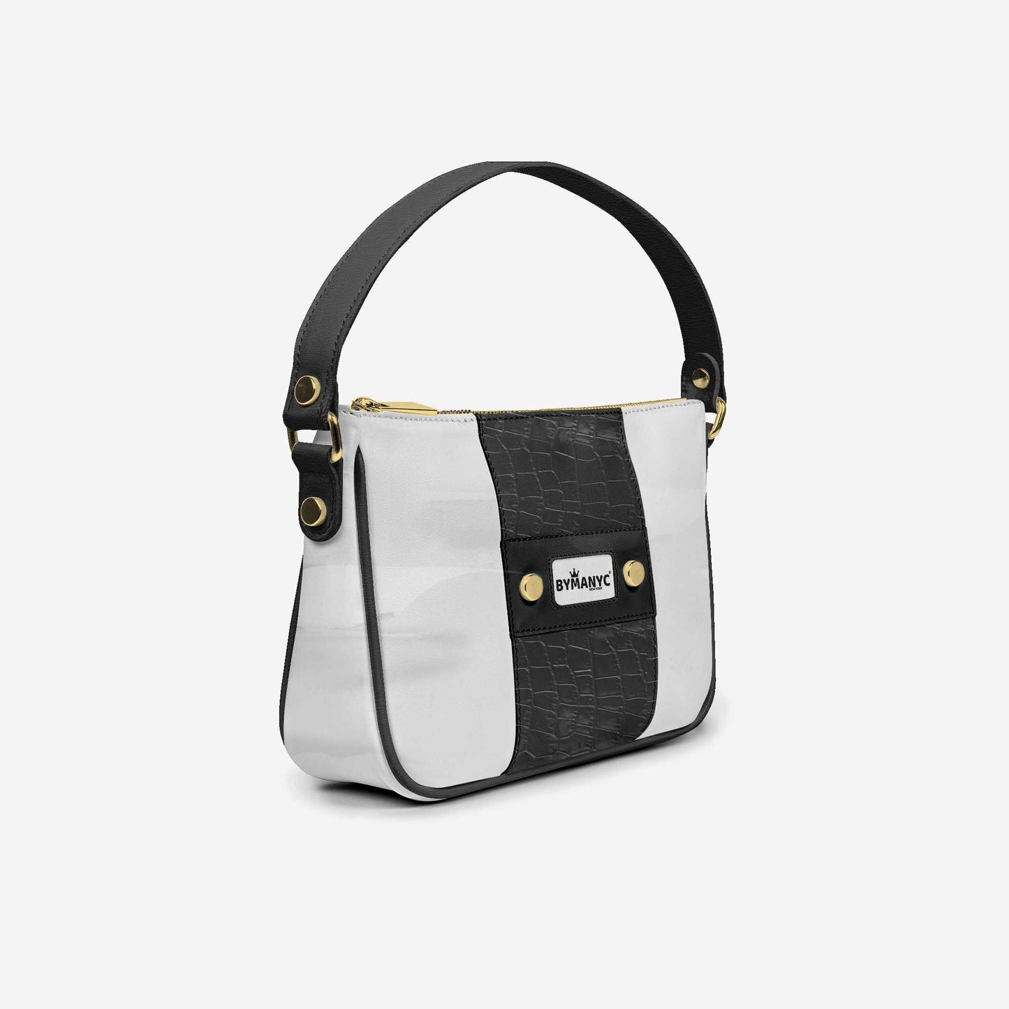 Sac à main BYMANYC ® New York – Couture Vegan Vertical Band en Midnight Gold