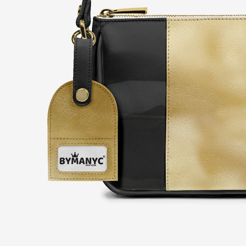 Sac à main BYMANYC ® New York – Pendentif Luxe à bande verticale en platine et noir