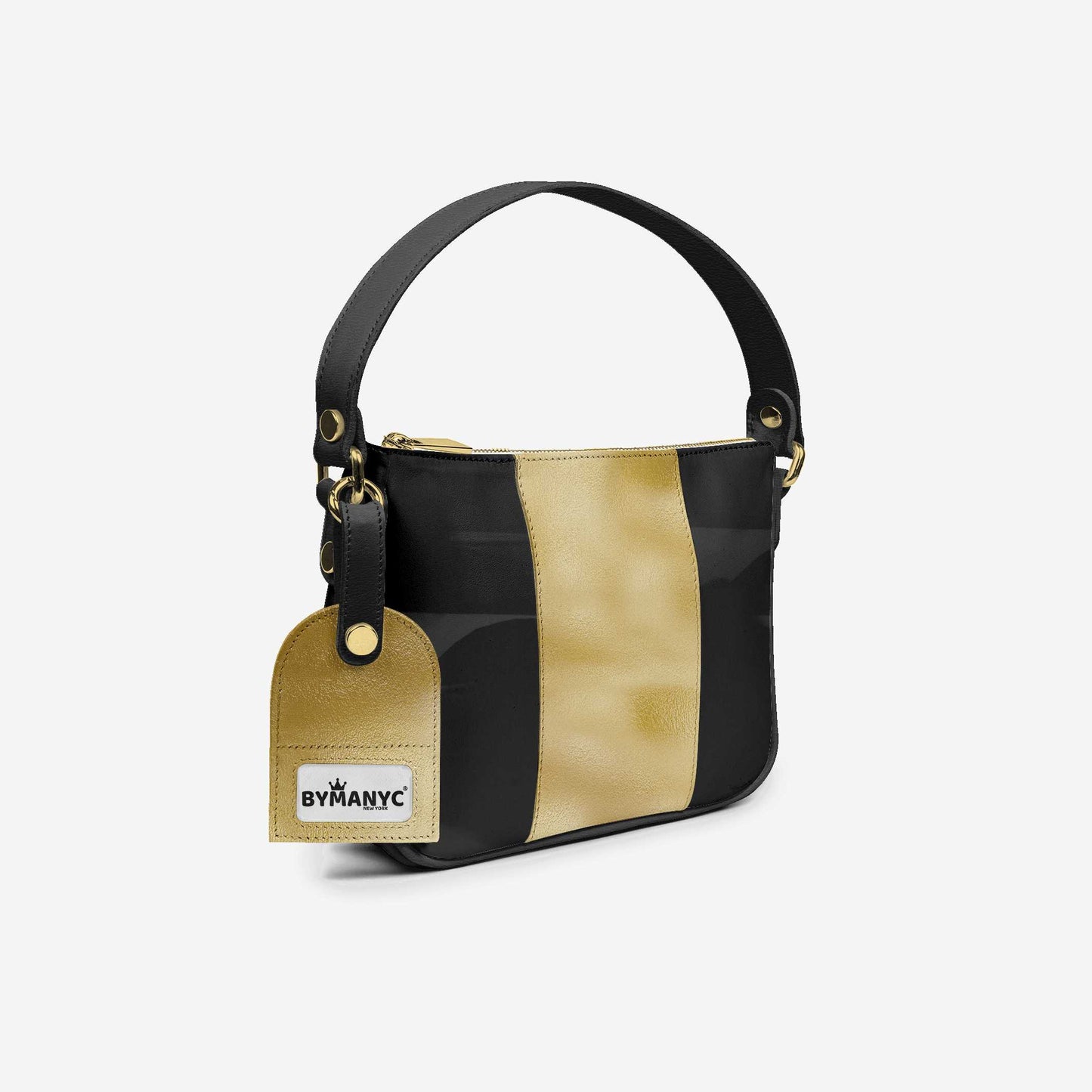 Sac à main BYMANYC ® New York – Pendentif Luxe à bande verticale en platine et noir