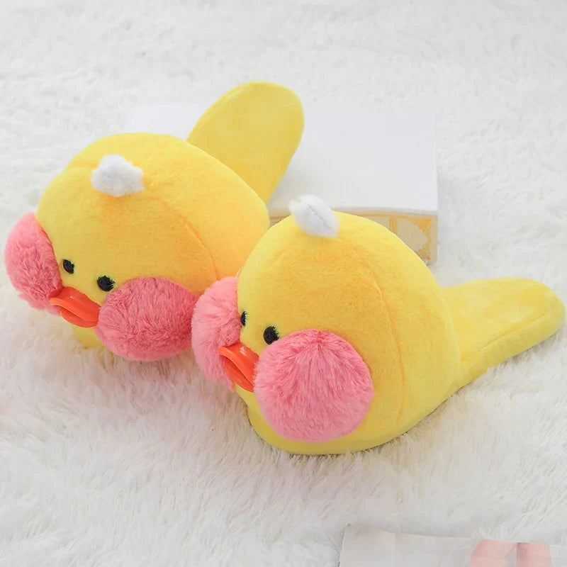 Chaussons en peluche Kawaii en forme de canard