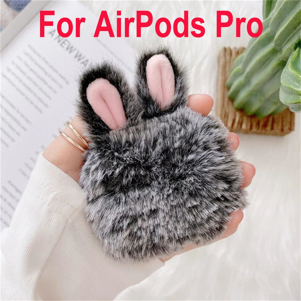 Étui pour Airpods en peluche lapin