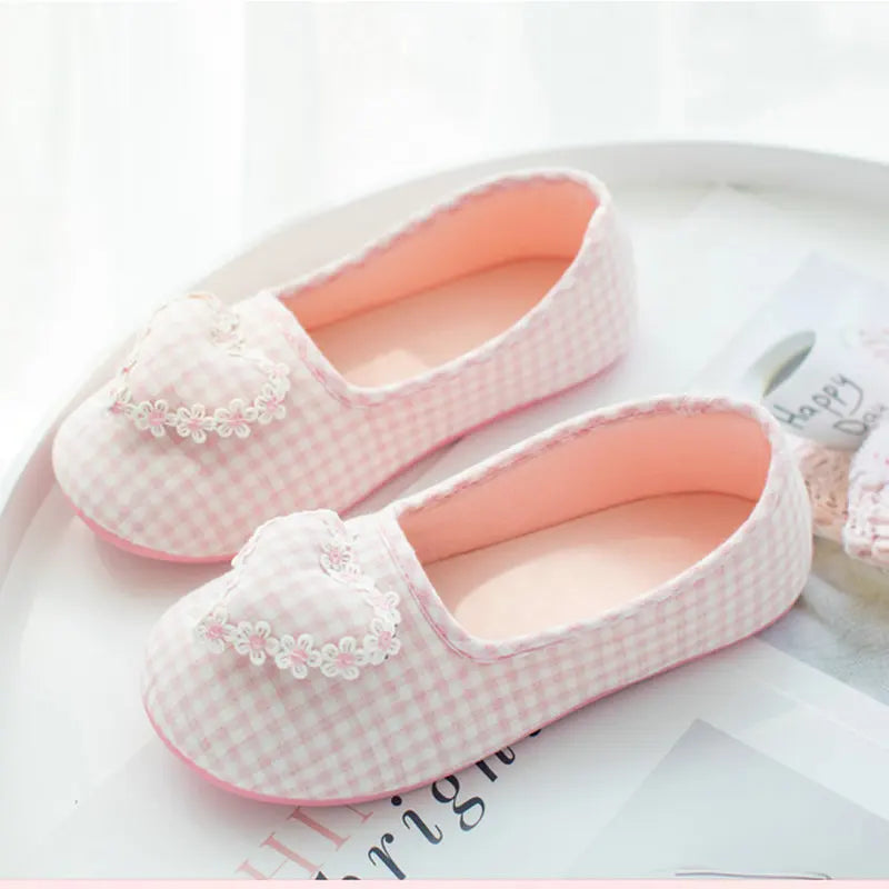 Cute Gingham Cotton Slippers