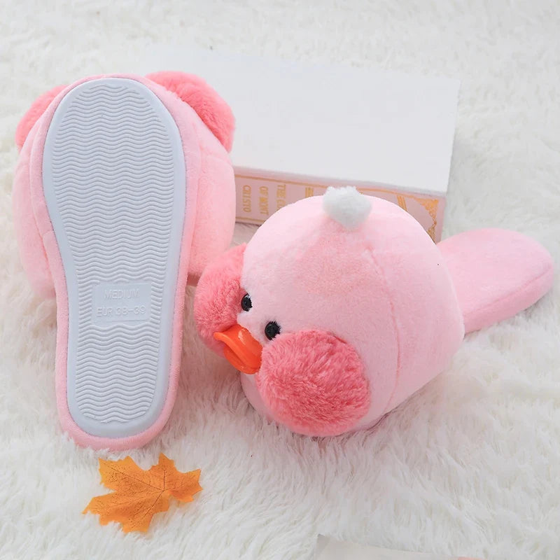Chaussons en peluche Kawaii en forme de canard