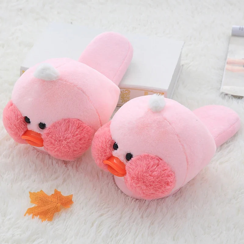 Chaussons en peluche Kawaii en forme de canard