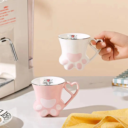 Tazas con forma de pata de gato kawaii