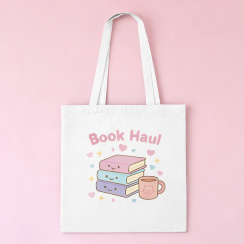 Kawaii Book Haul Tote Bag