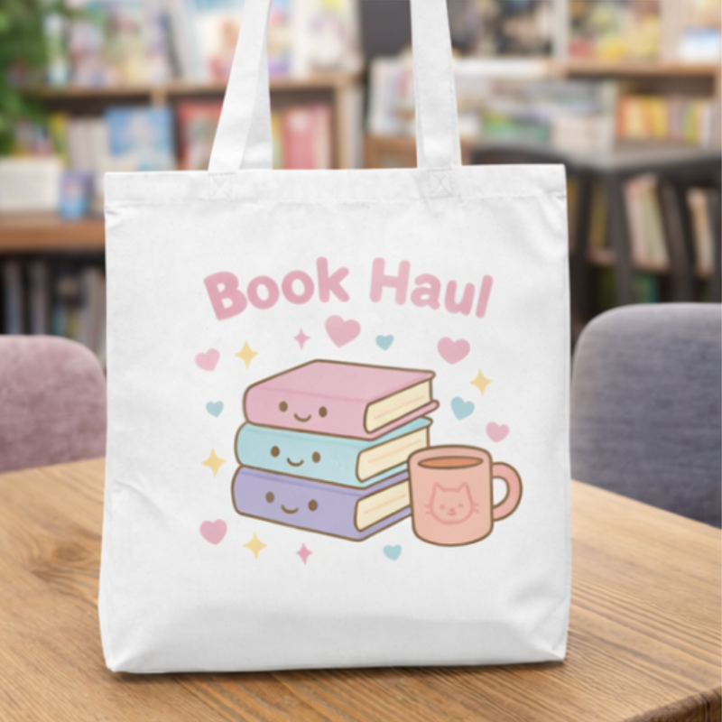 Kawaii Book Haul Tote Bag