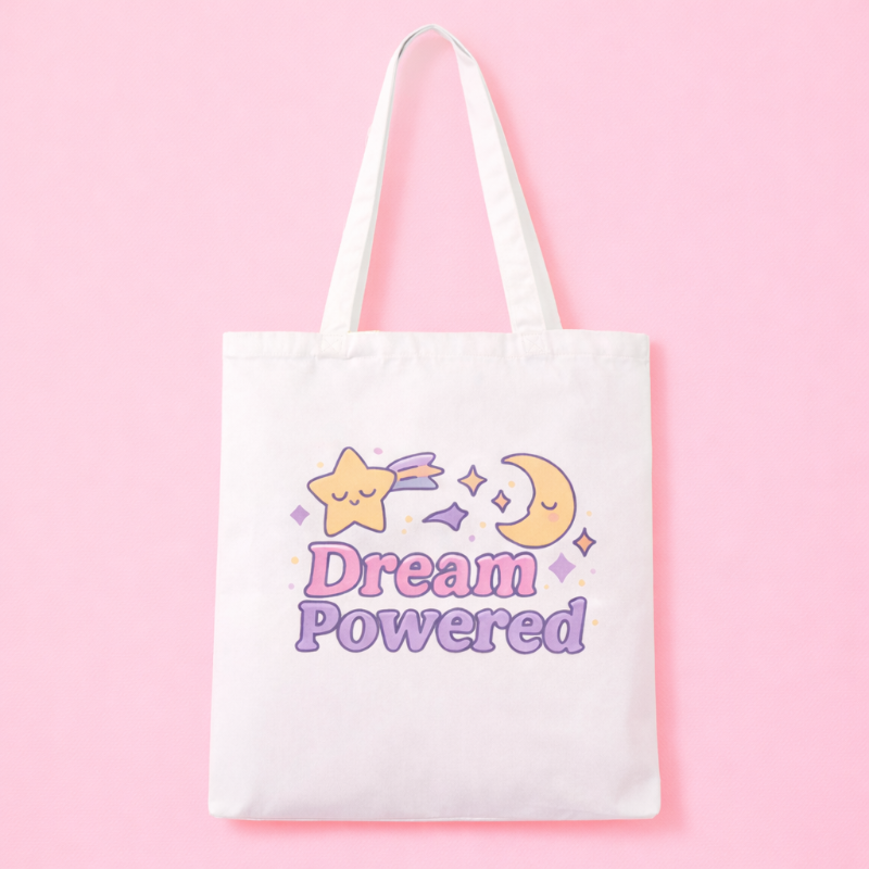 Kawaii "Dream Powered" Slumber Party Tote Bag