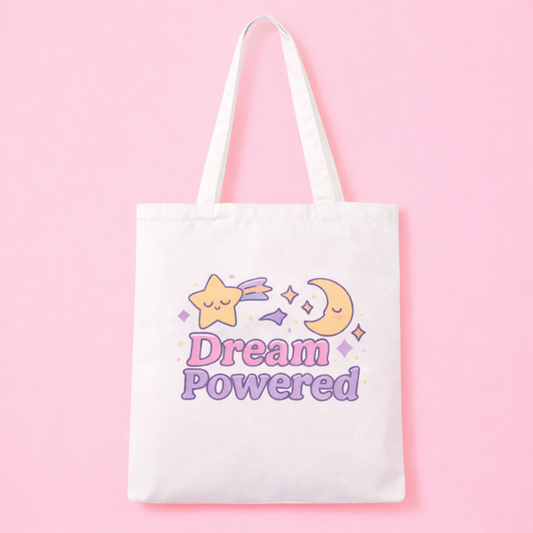 Kawaii "Dream Powered" Slumber Party Tote Bag