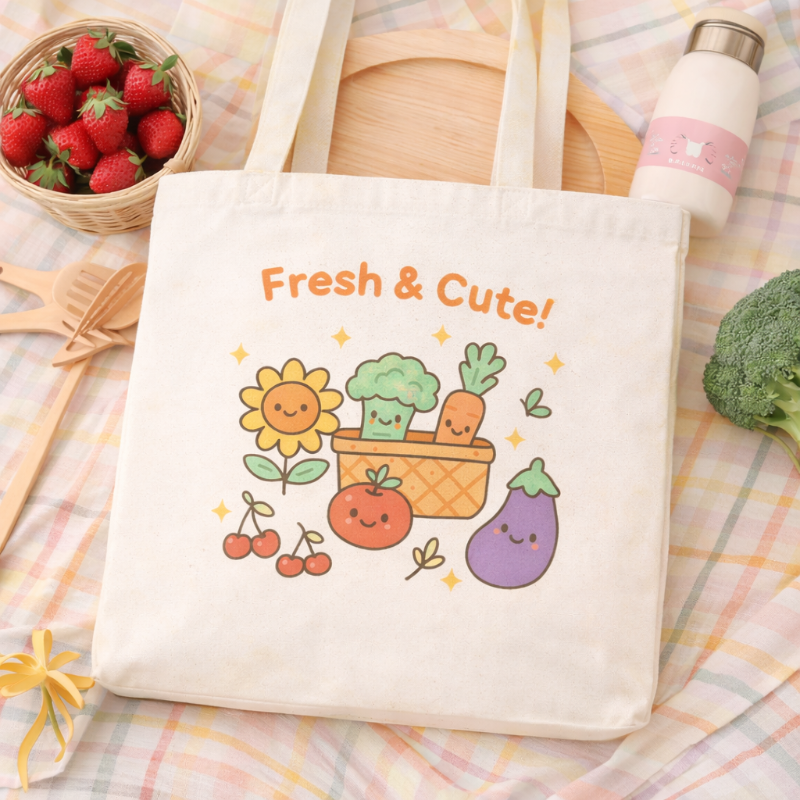 Kawaii Farmer's Market Tote Bag