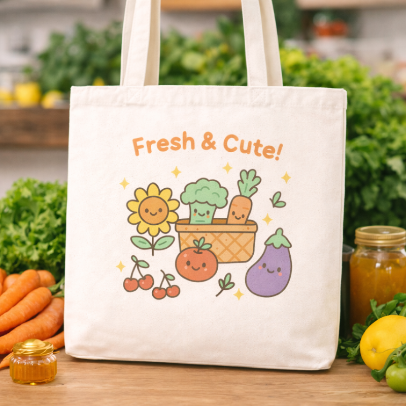 Kawaii Farmer's Market Tote Bag