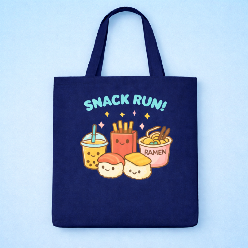 Kawaii "Snack Run" Tote Bag