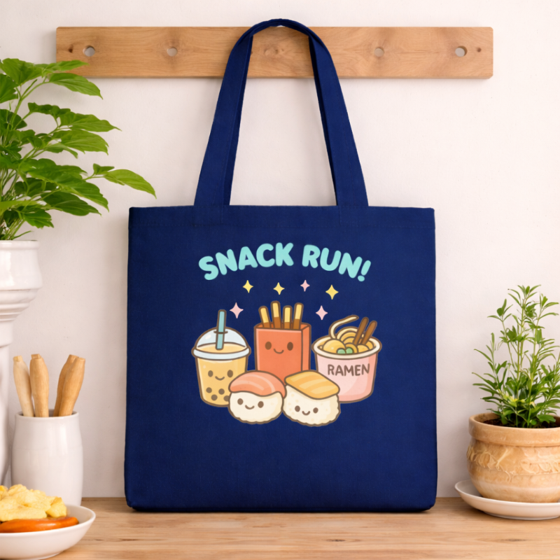 Kawaii "Snack Run" Tote Bag