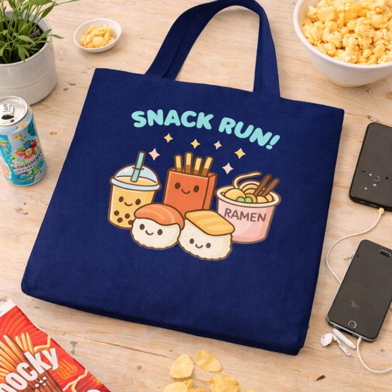 Kawaii "Snack Run" Tote Bag