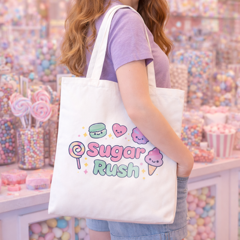 Kawaii "Sugar Rush" Candy Lover's Tote Bag