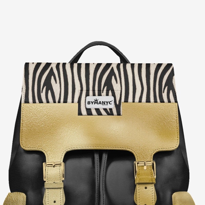 Sac à dos vegan de luxe ZEBRA GOLD EDGE – BYMANYC ® New York