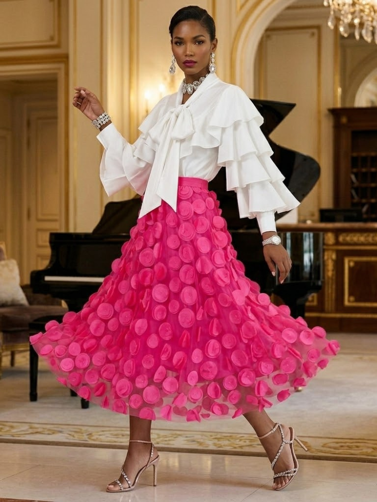 Luxembourg Appliqué Tulle Maxi Skirt