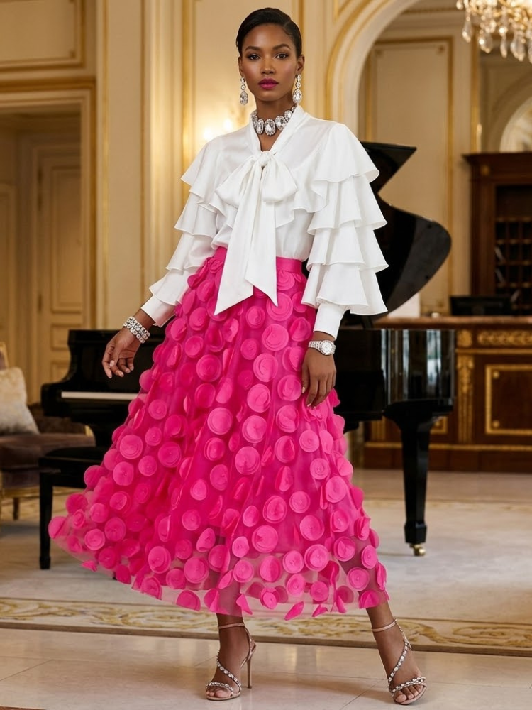 Luxembourg Appliqué Tulle Maxi Skirt