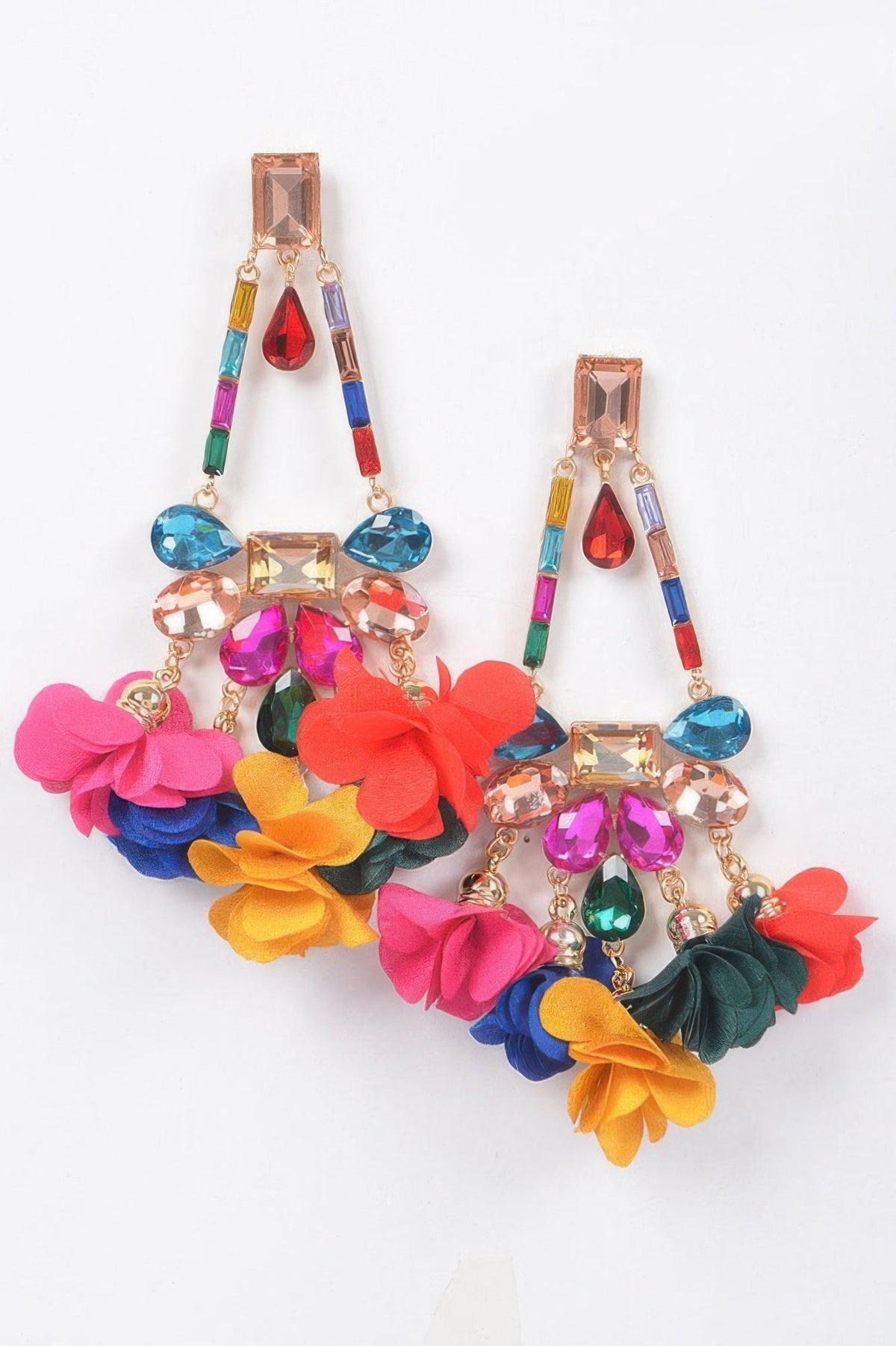 Meatpacking Blossom Bling Rhinestone Drop Earrings