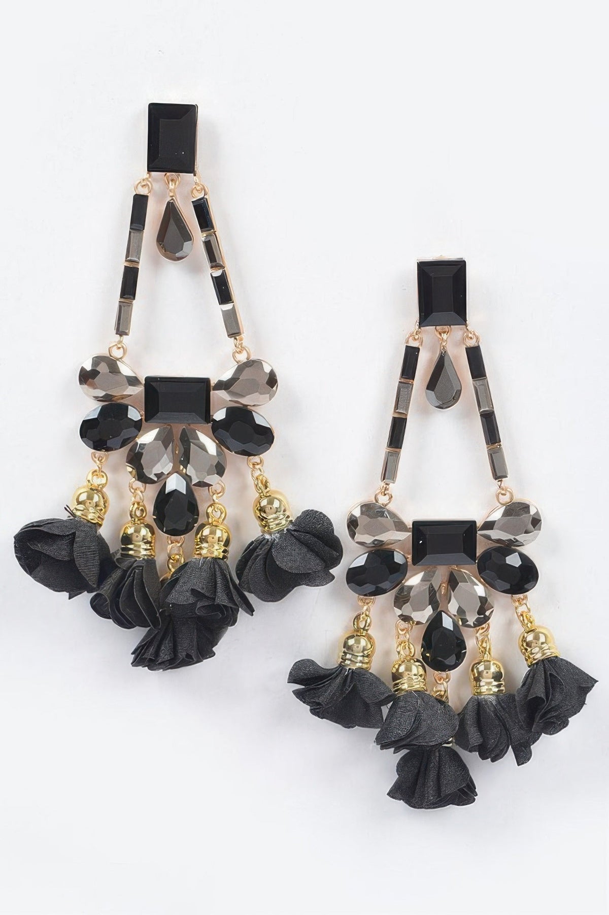 Meatpacking Blossom Bling Rhinestone Drop Earrings