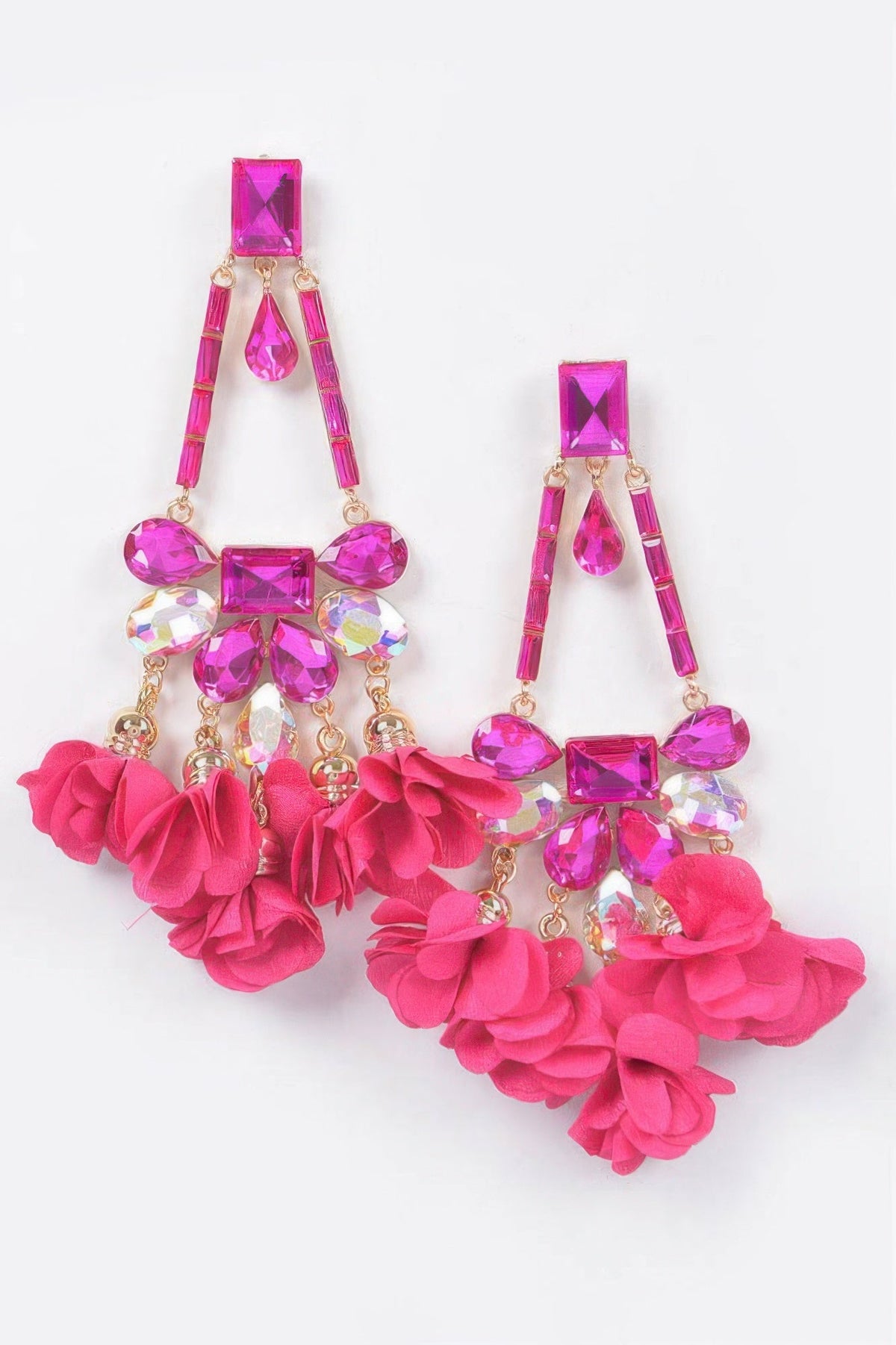 Meatpacking Blossom Bling Rhinestone Drop Earrings