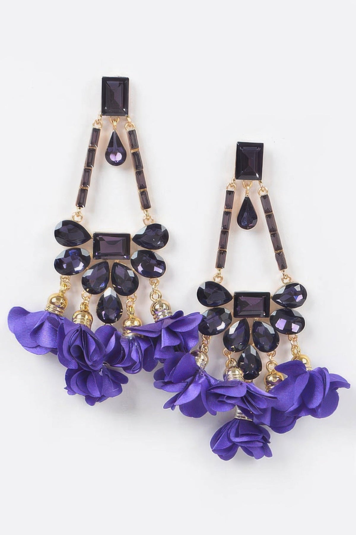 Meatpacking Blossom Bling Rhinestone Drop Earrings