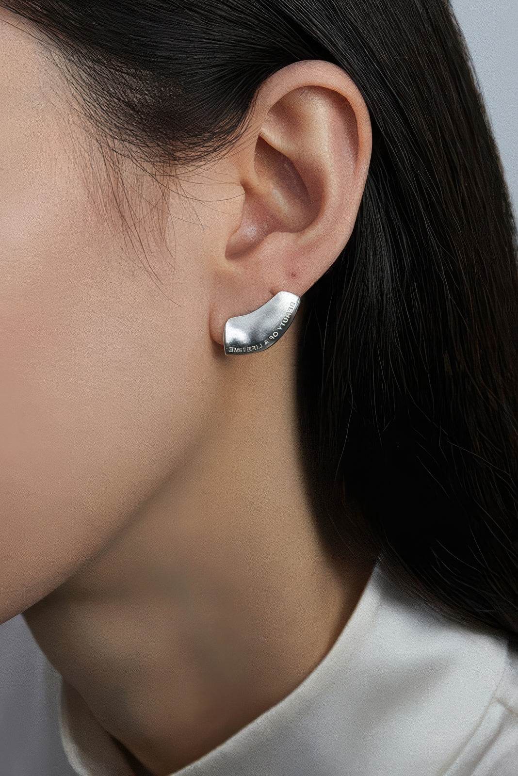 Modern Arc Earrings - Satin Finish Minimalist Jewelry,Unisex Style